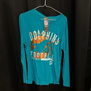 Teal Miami Dolphins Long Sleeve Shirt
